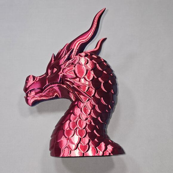 Dragon Headphone Stand Metallic Blue Red Spiny Texture Functional Fantasy Office - Picture 5 of 11
